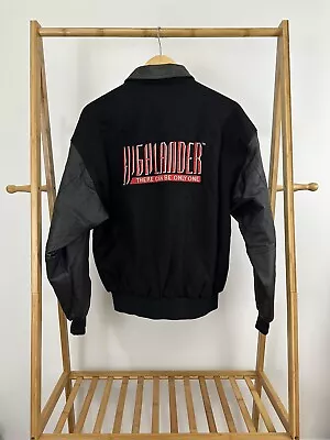 VTG Highlander Movie Promo There Can Only Be One Bomber Wool Leather Jacket S • $134.96