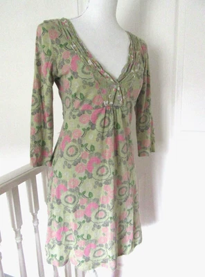 £12.99 • Buy White Stuff Top | Size 10 | Green Floral Cotton | Boho Tunic Hippy