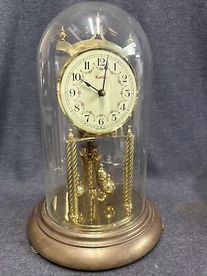 Vintage Kundo Glass Dome Rotating Pendulum Anniversary Clock For Parts Or Repair • $35