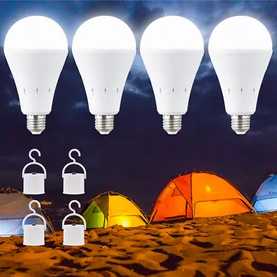 4Pcs LED Rechargeable Emergency Light Bulb 60W Equivalent 1800mAh Battery Backup • $17.43