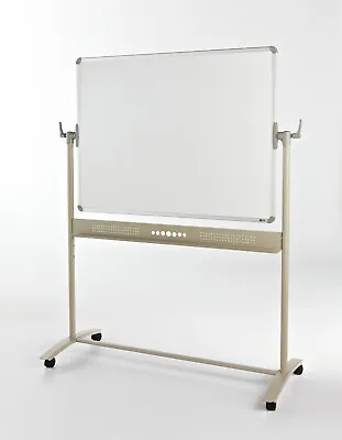 Mobile Magnetic DryWipe Whiteboard- Horizontal Rotating - School- 900mm X 1200mm • £145