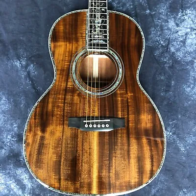39  All Koa Wood OOO Model Acoustic Guitar Ablaone Ebony Fingerboard • $448