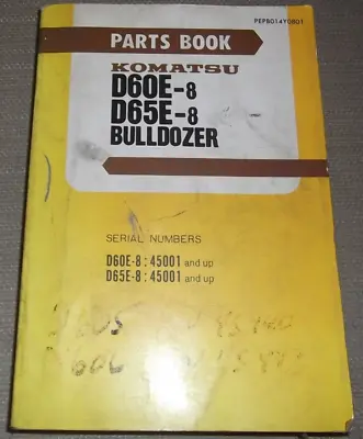 Komatsu D60e-8 D65e-8 Tractor Dozer Parts Manual Book Catalog S/n 45001-up • $89.99