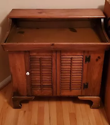 Antique Solid Wood Dry Sink With Storage Cabinet Removable Copper Lining Tray  • $250