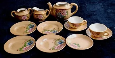 Vintage 1940's Childs 12pc Tea Set Hand Painted Floral Made In Occupied Japan • $33