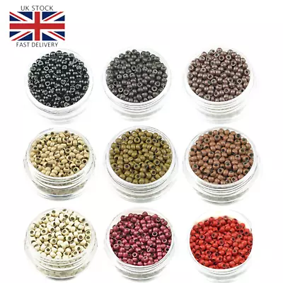 NANO Beads Micro Rings Silicone Lined Hair Extensions 3MM 100/200/300/500/1000UK • £1.49