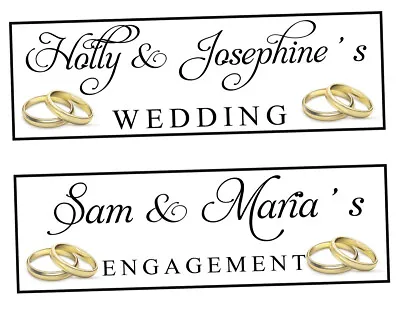 £11.99 • Buy 2 Personalised Wedding Engagement Banner Party Decoration Celebration Poster