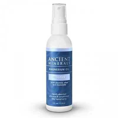Magnesium Oil 4oz Spray - Sensitive - Ancient Minerals (with Allantoin Organ... • £18.99