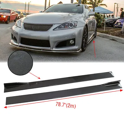 78.7  Carbon Fiber Side Skirt Extension Panel Lip For LEXUS IS200T IS250 IS350 • $135.11