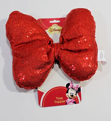 Disney Minnie Mouse Red Sequin Large Bow Tree Topper / Hard To Find • $34.99