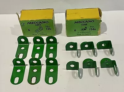 Meccano Parts No:12b Angle Bracket & 154a Corner Brackets - Light Green - 12pcs • £12.99