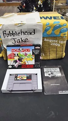 $19.99 • Buy Cib Monopoly Super Nintendo Snes Video Game Complete In Box W/ Protector Case