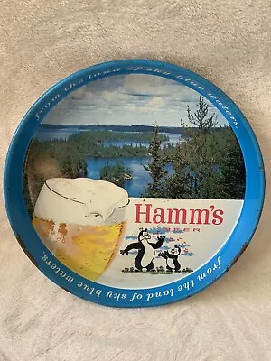 Vintage Hamm’s Beer Serving Tray Bears Lake Scene 12” • $48