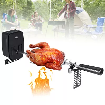 BBQ Spit Rod Meat Forks Stainless Steel Rotisserie Kit W/ Motor Battery Version • $42.76