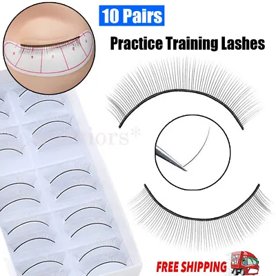 £3.24 • Buy 10 Pairs Self Adhesive Training False Eyelash Extensions Practice Lashes Strips
