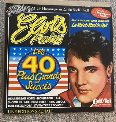 ELVIS - Les Plus 40 Grands Succes 2xLP Record Original 1976 EP-001 IMPORT VG+ • $9.95