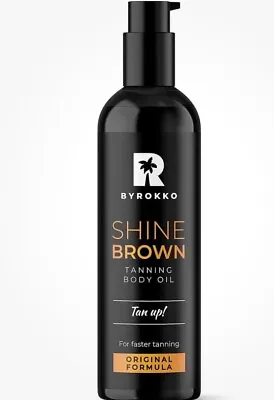 BYROKKO Shine Brown Premium XXL Tan Accelerator Oil For Sunbed & Outdoor A Tan • £14.89