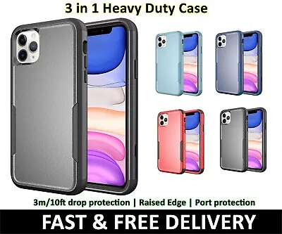 3 In 1 ✔Heavy Duty✔ Case For IPhone 6 7 8 SE 2020 2022 X XR XS 11 12 Min Pro Max • £4.99