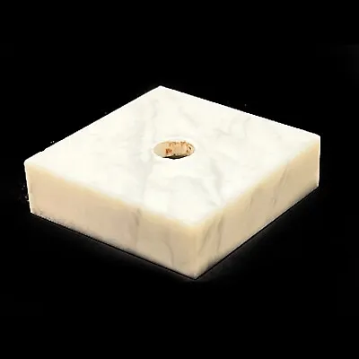 Square White Marble Base Candelabra Lamps Parts Spacer Vintage 3 X 3 X 5/8  • $12.97