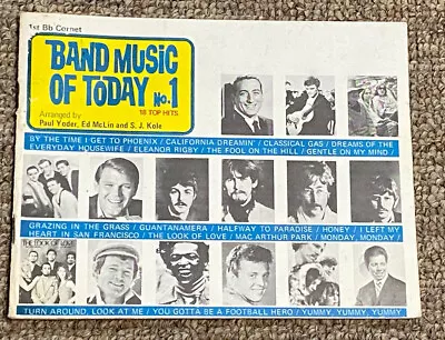 VTG Band Music Of Today #1 18 Top Hits 1st Bb Cornet 1960’s Yoder McLin Kole • $4