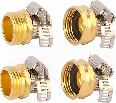 Brass Garden Hose Connector Repair Mender Kit Fits 3/4 Inch Water Hose 2Pack • $7.99