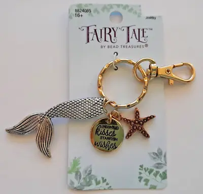 Mermaid Kisses Starfish Wishes Key Chain Fairy Tale By Bead Treasures NEW • $6.99
