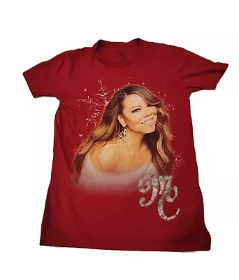 Mariah Carey Merry Christmas One And All Red T-shirt Size Small • $12