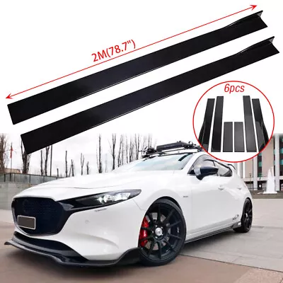 78.7  Side Skirt Extension Spoiler Rocker Panel Lip For Mazda3 I Sport Hatchback • $69.11