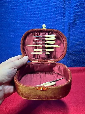 Antique Celluloid Sewing Tool Kit With Velvet Case. AA-228 • $25