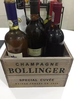 £19.95 • Buy Vintage Style Wooden Bollinger Champagne Wine Crate Box Storage Shabby Chic