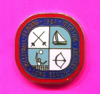 1984 La Olympic Pin Long Beach Archery Volleyball Fencing Yachting Pin 3000 Made • $9