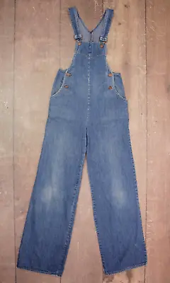 Vtg 70s Women's Levi's Denim Side Button Overalls 1970s Sz XS/S Wide Leg • $256.35