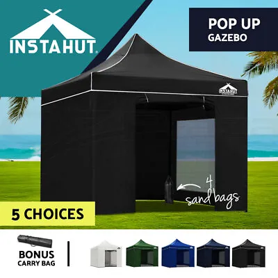 $172.95 • Buy Instahut Gazebo Pop Up Marquee 3x3 Outdoor Camping Gazebos Tent Wedding Folding