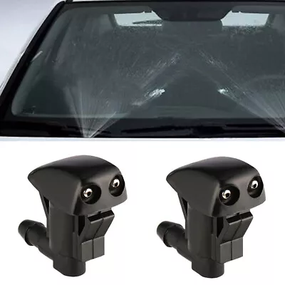 $5.89 • Buy 2PCS Black Auto Car Front Windshield Washer Wiper Spray Nozzle Set Universal New