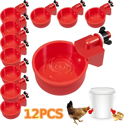 12PCS Chicken Automatic Watering Cups Drinker Waterer For Duck Quail Hen Poultry • $15.98