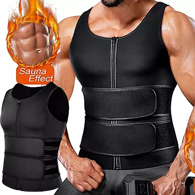 Mens Sauna Suit Double Sweat Belt Body Shaper For Belly Fat Slimming Gym Workout • $14.79