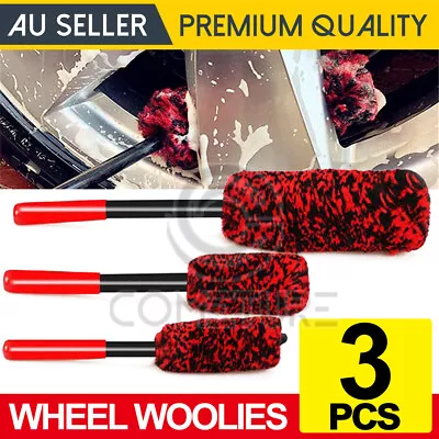 3pcs Car Wheel Rim Cleaning Kit Woolies Super Plush Soft Alloy Wheel Brushes • $19.85