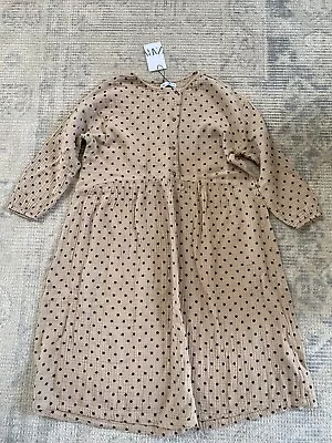 $35.14 • Buy NEW ZARA GIRLS MUSLIN COTTON LONG MIDI OVERSIZED POLKA DOT PEASANT DRESS 13-14 Y