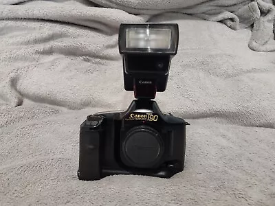 Canon T90 35mm SLR Film Camera Body And Speedlite 300EZ • £90