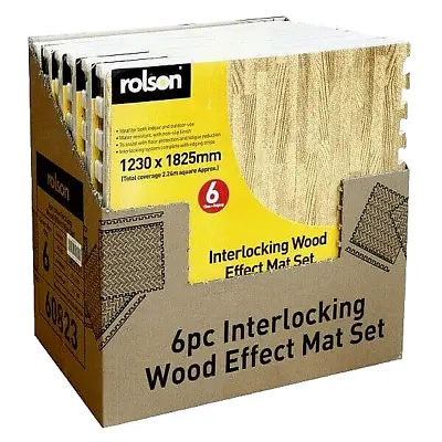 ROLSON® INTERLOCKING TILES FLOOR MAT  SOFT FOAM GYM YOGA 10mm 60x60cm Pack 6 Pcs • £36.50