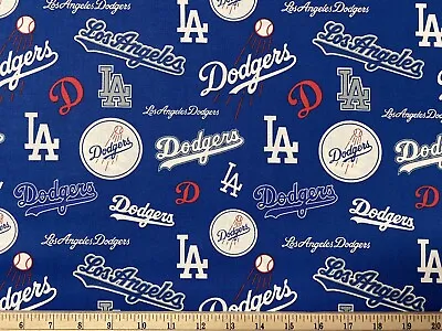MLB LOS ANGELES LA DODGERS Baseball Cooperstown 1/4 Yard (9”x44”) Cotton Fabric • $4.99