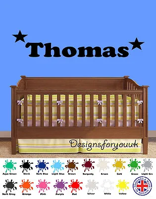 £2.99 • Buy Personalised Boys Girls Name - Vinyl Wall Art With Stars - Decal Sticker Bedroom