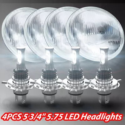 5-3/4 Stock Style H4 Halogen Conversion Light Bulb Headlight 55/60W Headlamp Set • $122.20