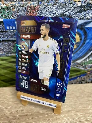 Match Attax Extra 2019/20 Eden Hazard 100 Club Shiny Foil Real Madrid CLU 9 • £2.45