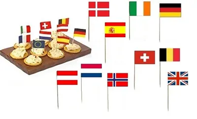 10 Eurovision European Country National Flag Cocktail Stick Picks Party Decor • £1.69