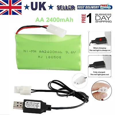 £9.02 • Buy  9.6V AA NiMH Battery Pack 2400mAh KET 2P Connector USB For RC Car RC Boat Truck