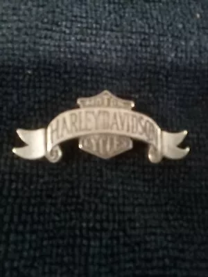 Vintage Harley Davidson Flying Banner Classic Pewter Harley Logo Hat Pin • $12