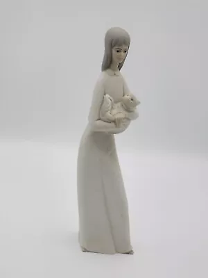 Porceval Lady / Girl With Cat / Kitten Figurine Made In Spain • $27.99