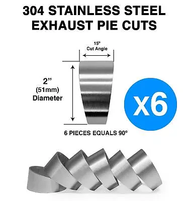 £26.36 • Buy 2 Inch 51mm Exhaust Pie Cut Elbow 90 Degree Bend 304 Stainless Steel
