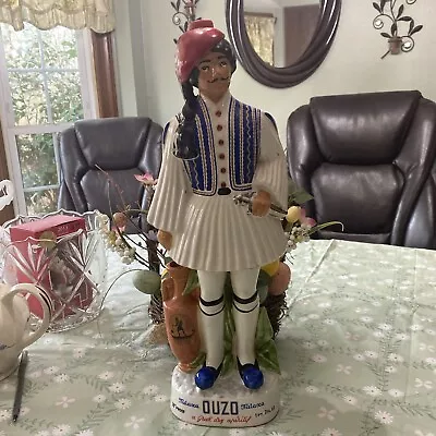 Metaxa Ouzo Greek Dry Aperitif Decanter 18” Austin Nichols NY Distr. • $25